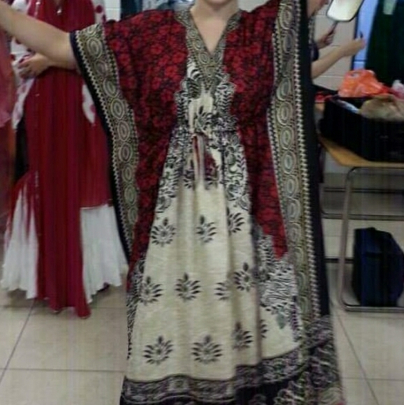 New Tan and Bronze Kaftan Abaya Cover-up Dress - Picture 12 of 12